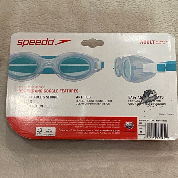 Speedo Adult (14+) Boomerang Comfortable Best Fitting Swim Goggles NWT - Picture 6 of 6